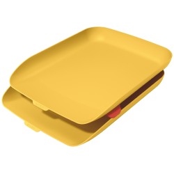 LEITZ Odkladač na dokumenty s organizérem Cosy set 2 ks teplá žlutá