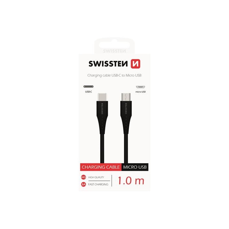 Datový Kabel Swissten USB-C / Micro USB 1,0 M černý