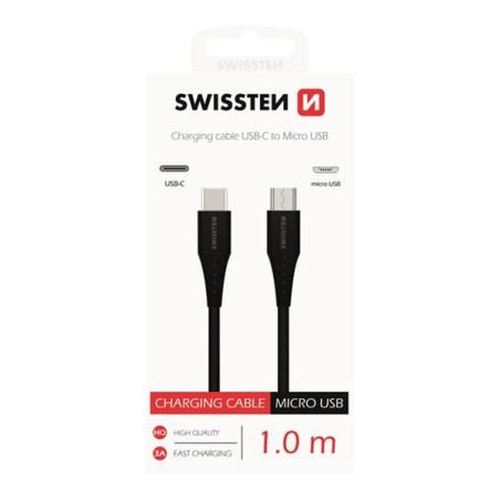 Datový Kabel Swissten USB-C / Micro USB 1,0 M černý