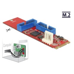 Delock Převodník M.2 Key B+M samec 2 x USB 3.0 Pin konektor