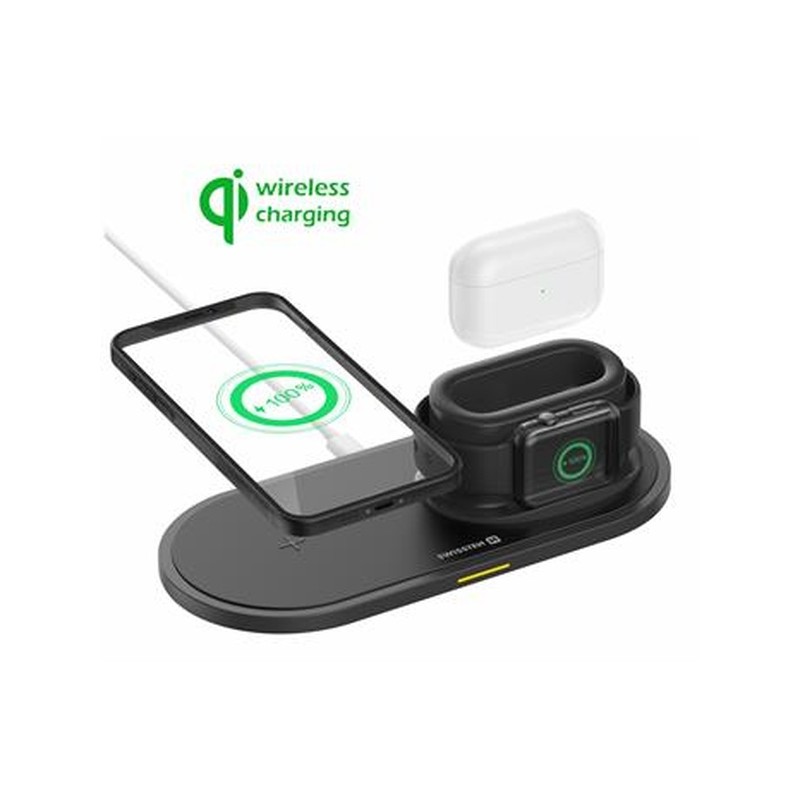 SWISSTEN WIRELESS NABÍJEČKA 3v1 ČERNÝ