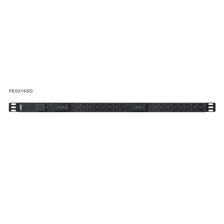 Aten PE0316S 0U Basic PDU s přepěťovou ochranou 32A přívodní kabel 1,6m IEC60309 Výstup 16x C13