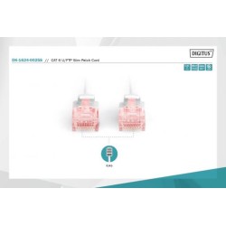 DIGITUS CAT 6 U-FTP slim patch cord, Cu, LSZH AWG 28/7, length 0.25 m, color grey