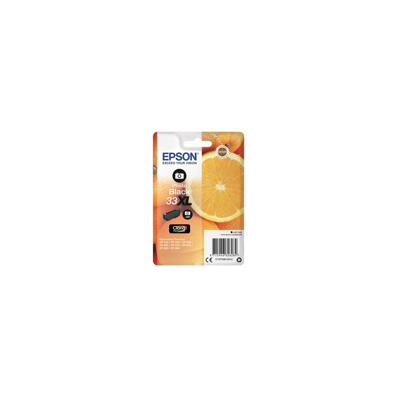 EPSON ink čer Singlepack "Pomeranč" Photo Black 33XL Claria Premium Ink