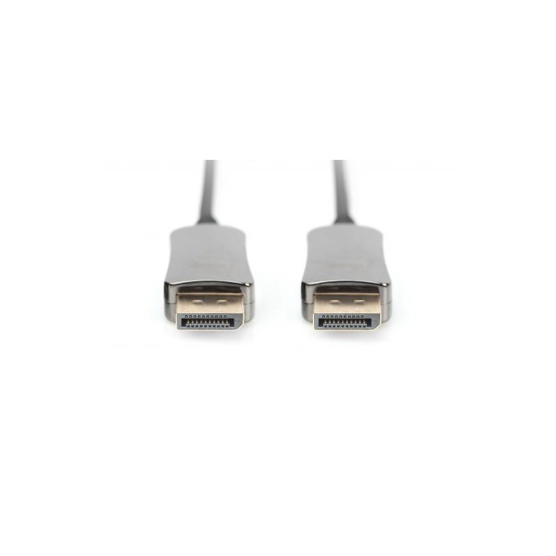 Digitus DisplayPort AOC hybridní připojovací kabel M/M, 15m, UHD 8K@60Hz, CE, zlato, bl