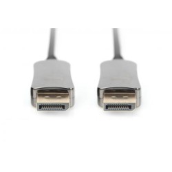 Digitus DisplayPort AOC hybridní připojovací kabel M/M, 20m, UHD 8K@60Hz, CE, zlato, bl