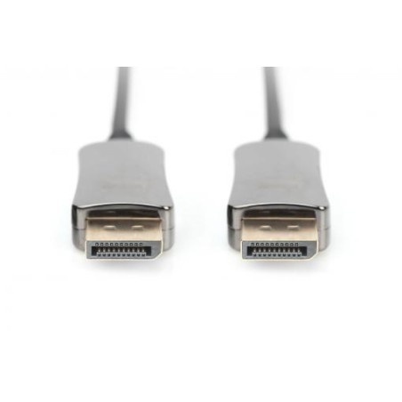 Digitus DisplayPort AOC hybridní připojovací kabel M/M, 10m, UHD 8K@60Hz, CE, zlato, bl
