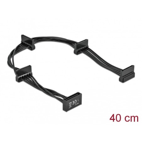 Delock Napájecí kabel SATA 15 pin samec 4 x SATA 15 pin samice 40 cm černý