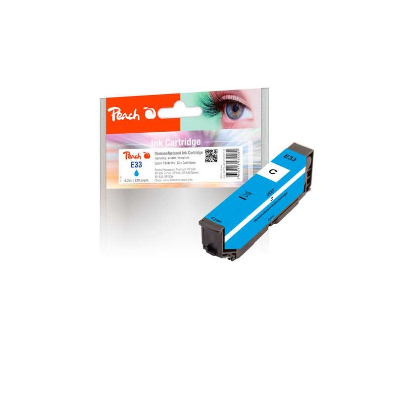 PEACH kompatibilní cartridge Epson T3342, No 33, cyan, 6,2 ml