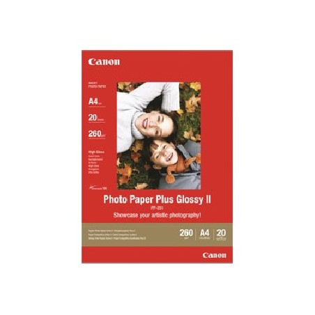 Canon Photo Paper Plus Glossy II PP-201 - Vysoce lesklý - 270 mikronů - 130 x 130 mm - 265 g/m? - 20 listy fotografický papír