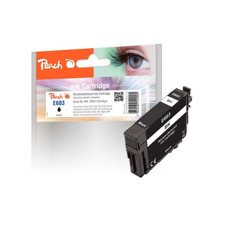 PEACH kompatibilní cartridge Epson No 603, black, 4,8 ml