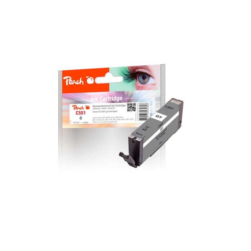 PEACH kompatibilní cartridge Canon CLI-551GY, grey, 8,5 ml