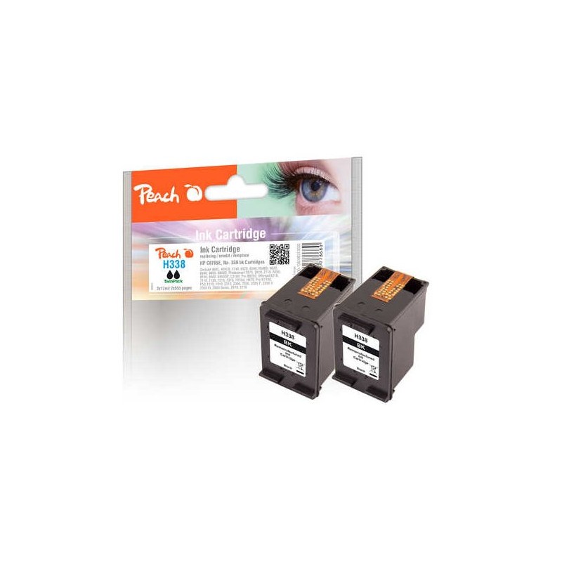 PEACH kompatibilní cartridge HP CB331E, No 338*2 TwinPack, 2x black