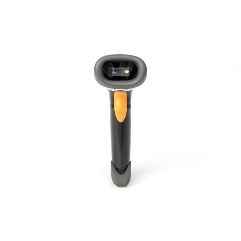 DIGITUS Ruční skener čárových kódů 2D, napájený z baterie, kompatibilní s Bluetooth a QR kódem, 200 skenů / s, s držákem
