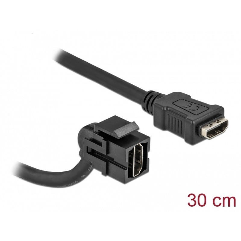 Delock Keystone modul HDMI samice 110° HDMI samice s kabelem černá
