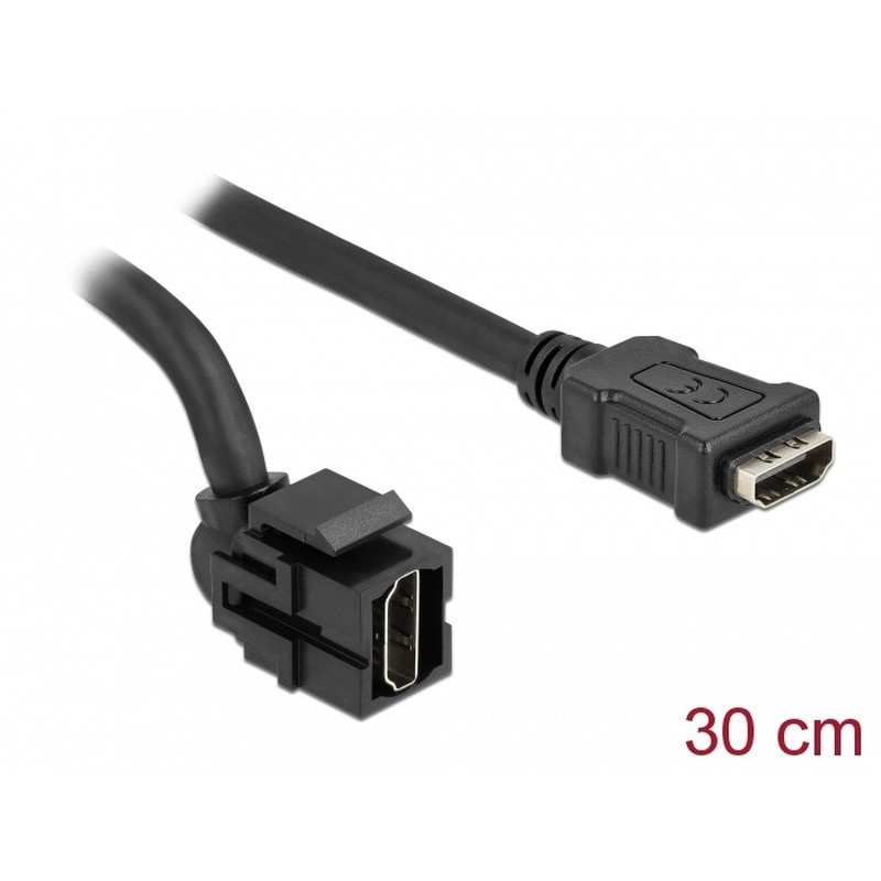 Delock Keystone modul HDMI samice 250° HDMI samice s kabelem černá