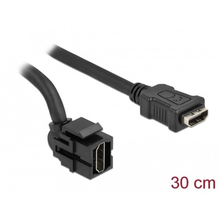 Delock Keystone modul HDMI samice 250° HDMI samice s kabelem černá