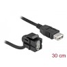 Delock Keystone modul USB 2.0 A samice 110° USB 2.0 A samice s kabelem černá