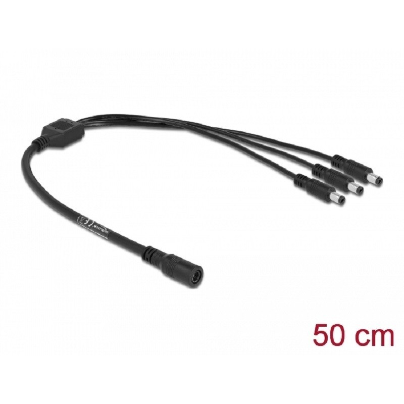 Delock Kabelový DC splitter 5,5 x 2,1 mm, z 1 x zásuvka na 3 x zástrčky