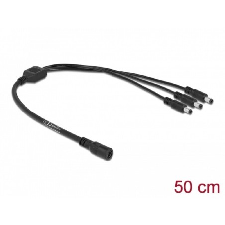 Delock Kabelový DC splitter 5,5 x 2,1 mm, z 1 x zásuvka na 3 x zástrčky