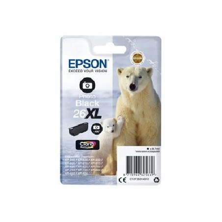 Epson Singlepack Photo Black 26XL Claria Prem Ink