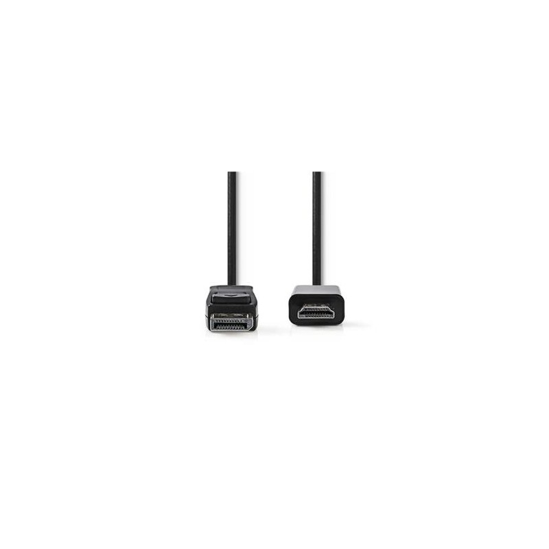 Nedis CCGB37100BK20 - DisplayPort - HDMI Kabel | DisplayPort Zástrčka - HDMI Konektor |4K@30Hz|2 m| Černá barva
