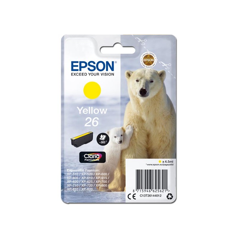 Epson Singlepack Yellow 26 Claria Premium Ink