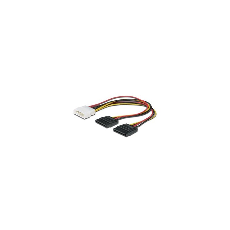 DIGITUS Interní napájecí kabel 0,2 m, IDE - 2x SATA 15pin konektor