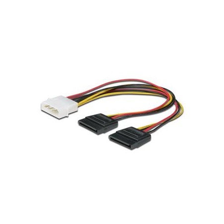 DIGITUS Interní napájecí kabel 0,2 m, IDE - 2x SATA 15pin konektor