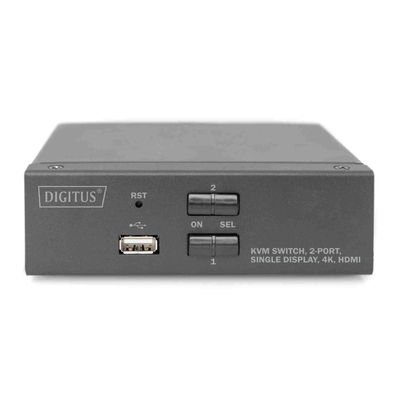 DIGITUS KVM přepínač, 2 porty, dva displeje, 4K, HDMI DS12870