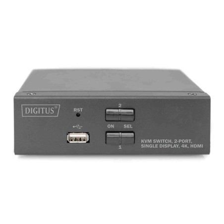 DIGITUS KVM přepínač, 2 porty, dva displeje, 4K, HDMI DS12870