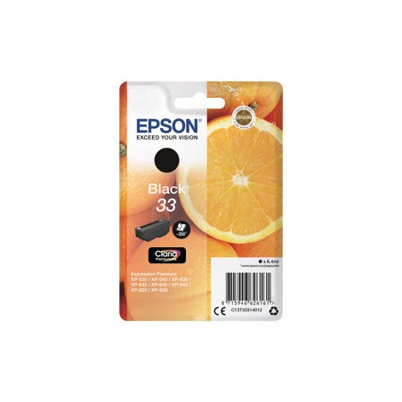 EPSON ink čer Singlepack "Pomeranč" Black 33 Claria Premium Ink