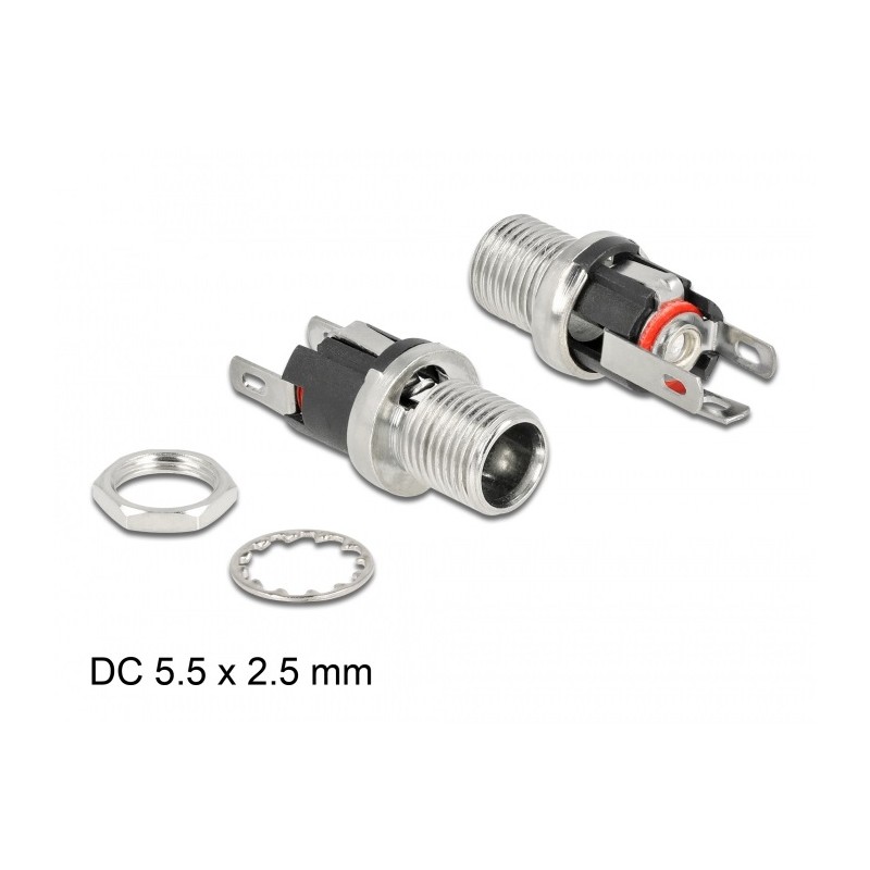 Delock Konektor DC 5,5 x 2,5 x 12,0 mm, zásuvková hlavice, pájecí verze