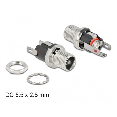 Delock Konektor DC 5,5 x 2,5 x 12,0 mm, zásuvková hlavice, pájecí verze