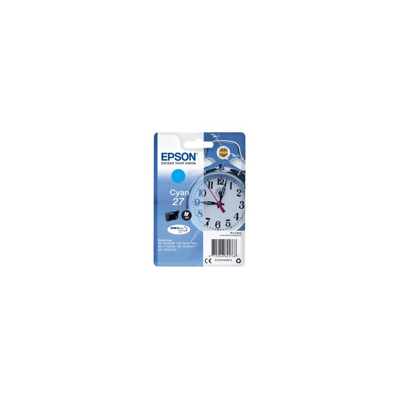 EPSON ink bar Singlepack "Budík" Cyan 27 DURABrite Ultra Ink