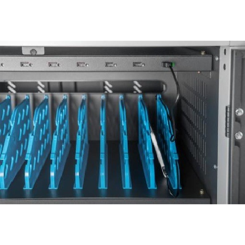 Digitus Nabíjecí vozík pro notebooky a tablety, 30 nabíjecích základen, vhodné až pro 15,6 " zařízení vč. USB, PDU, ventilá