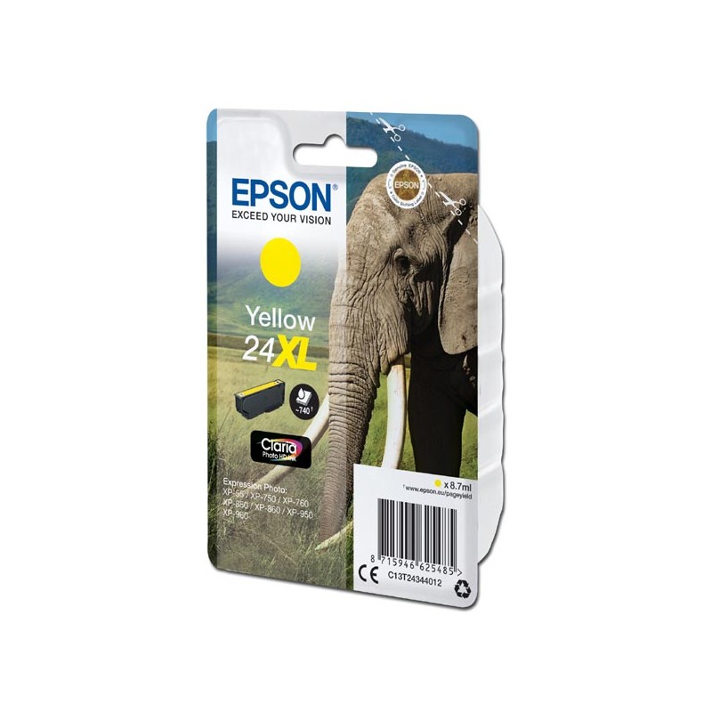 Epson Singlepack Yellow 24XL Claria Photo HD Ink