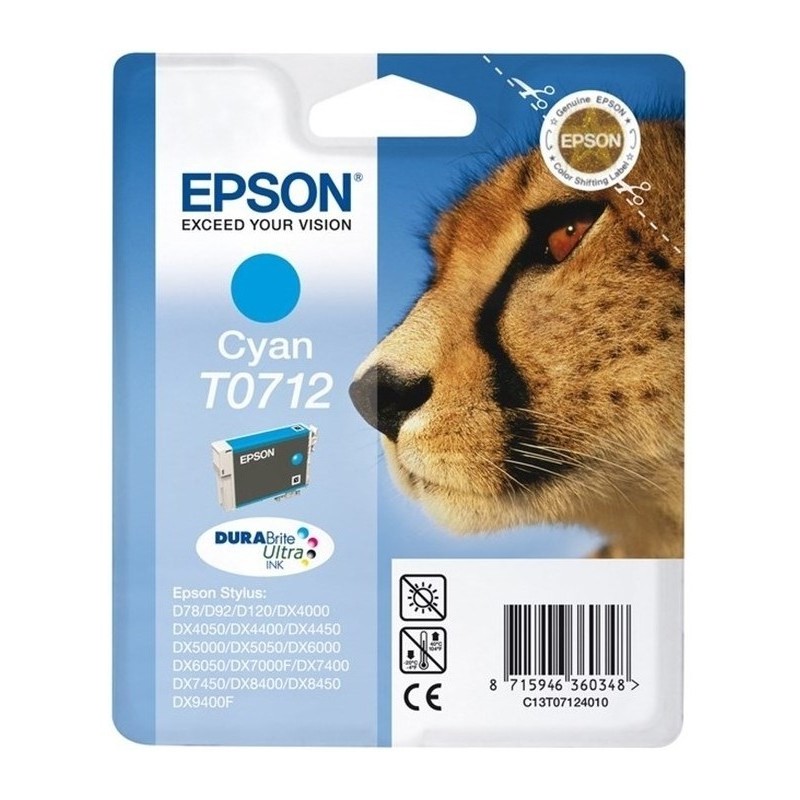 EPSON ink bar Singlepack Cyan T0712 DURABrite Ultra Ink (5,5 ml)