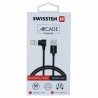 Swissten magnetický textilní Datový Kabel Arcade USB / Micro USB 1,2 M černý