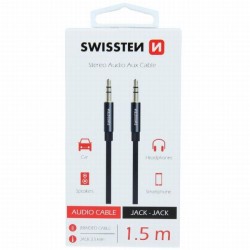 Swissten Audio Kabel Textile Jack - Jack 1,5 M černý