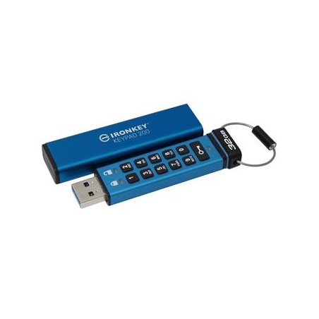 Kingston IronKey Keypad 200/32GB/USB 3.2/USB-A/Modrá