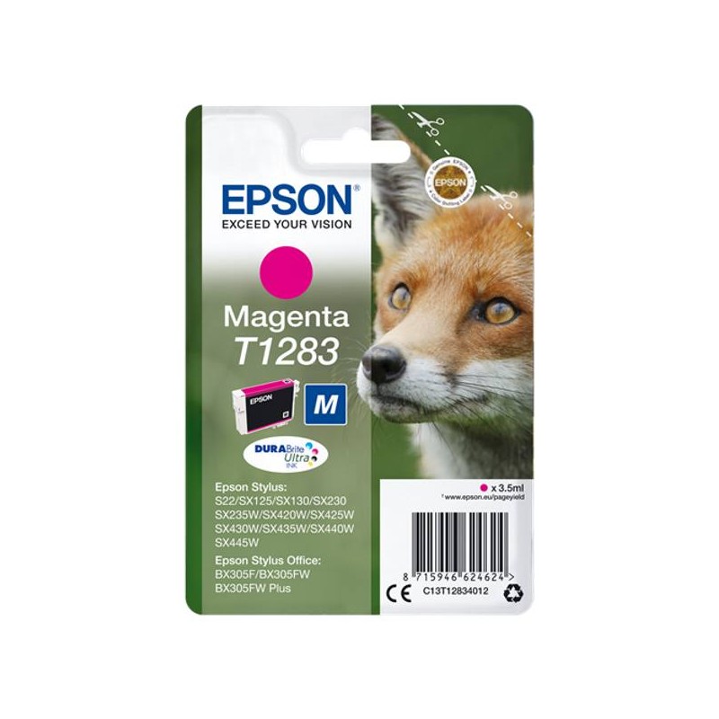 EPSON ink bar Singlepack "Liška" Magenta T1283 DURABrite Ultra Ink (3,5 ml)