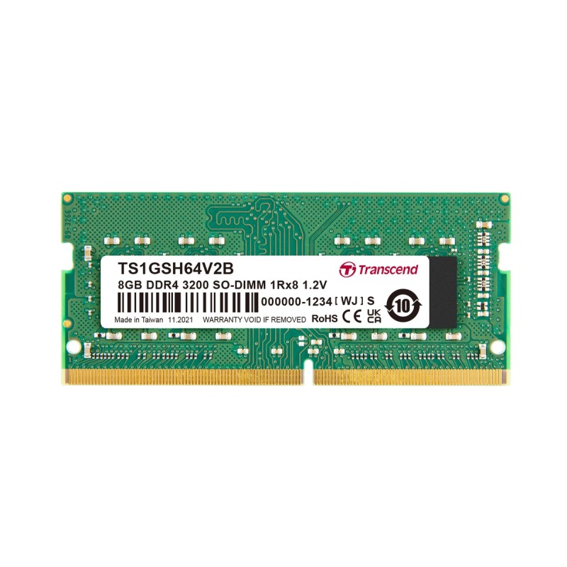 Transcend paměť 8GB SODIMM DDR4 3200 1Rx8 1Gx8 CL22 1.2V