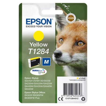EPSON ink bar Singlepack "Liška" Yellow T1284 DURABrite Ultra Ink (3,5 ml)