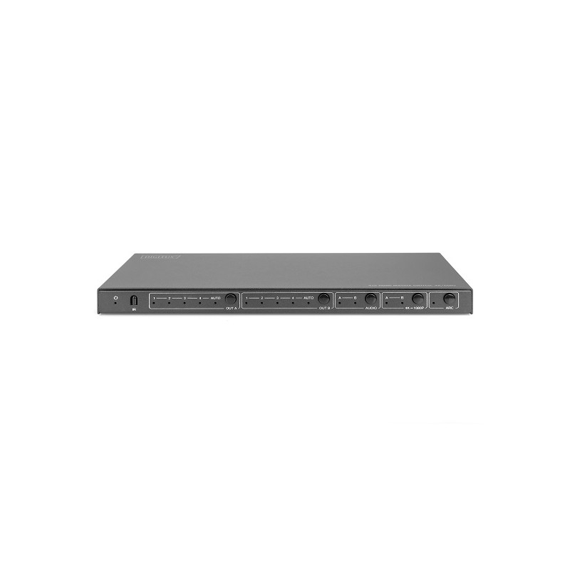 DIGITUS 4x2 HDMI Matrix Switch, 4K/60Hz Scaler, EDID, ARC, HDCP 2.2, 18 Gbps