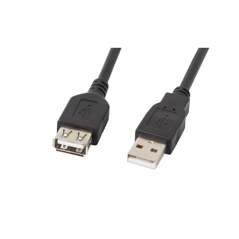 LANBERG USB-A M / F 2.0 kabel 5m, černý