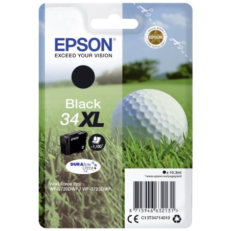 EPSON ink čer Singlepack "Golf" Black 34XL DURABrite Ultra Ink 16,3 ml. ČB 1100 stran