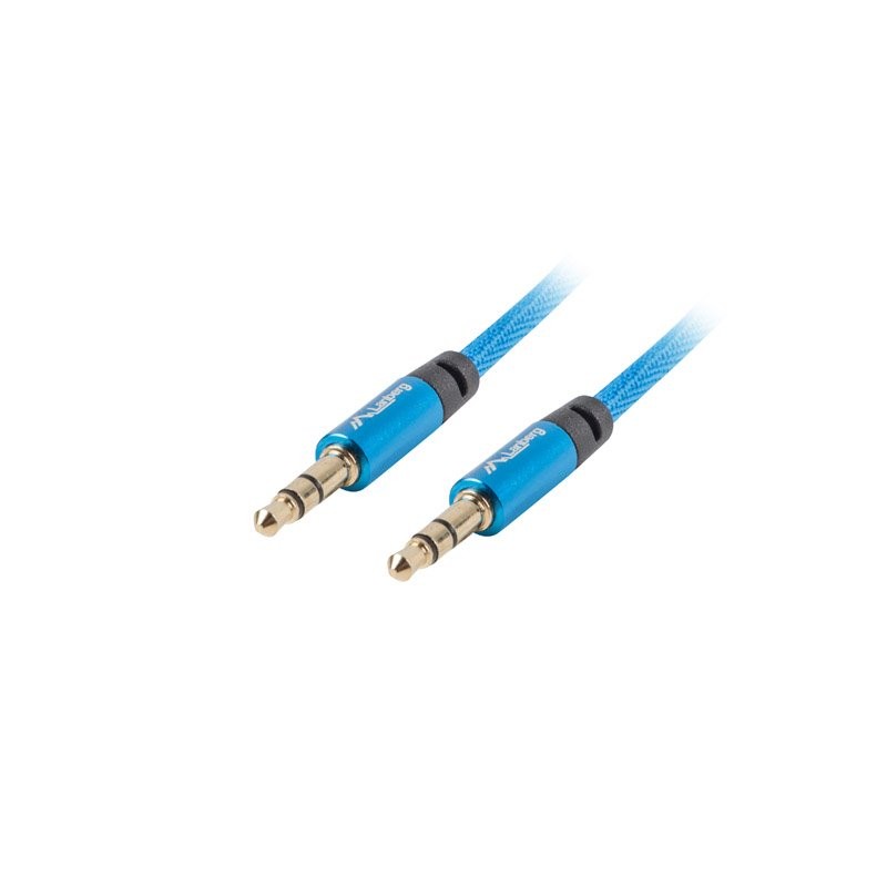 LANBERG Minijack 3.5mm M / M 3 PIN kabel 2m, modrý