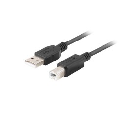 LANBERG USB-A (M) na USB-B (M) 2.0 kabel 3m, černý CAUSBA15CU0030BK