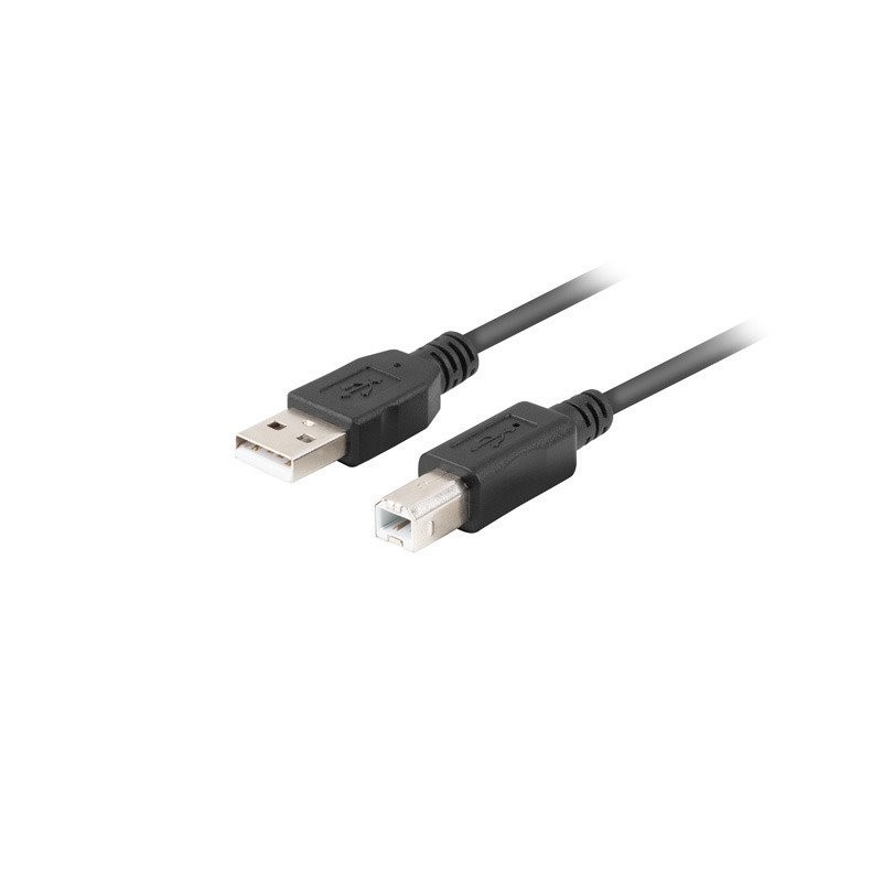LANBERG USB-A (M) na USB-B (M) 2.0 kabel 3m, černý CAUSBA15CU0030BK